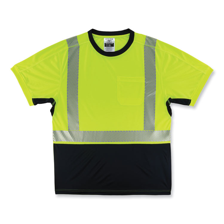 TENACIOUS HOLDINGS, INC. ergodyne® 23502 GloWear 8283BK Class 2 Lightweight Performance Hi-Vis T-Shirt, Polyester, Small, Lime