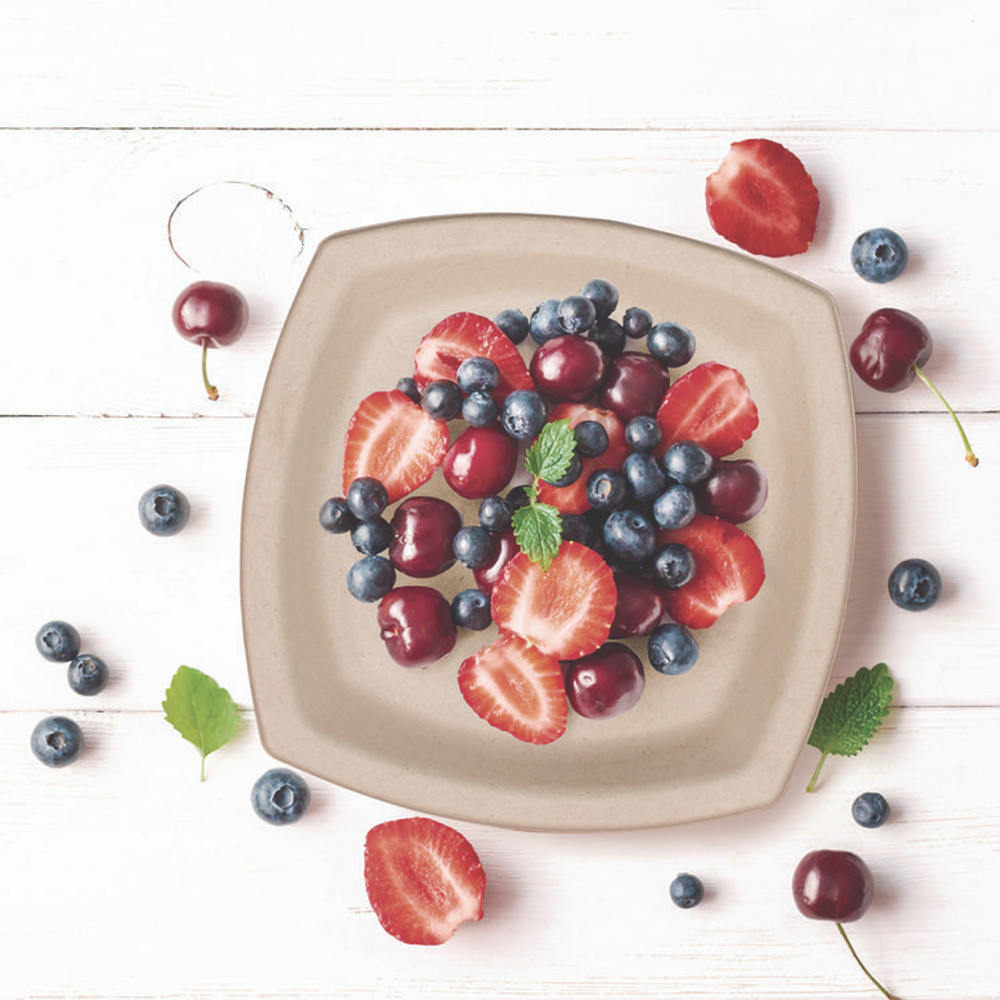 DART 6PSC1PFPK Compostable Molded Fiber Dinnerware, ProPlanet Seal, Plate, 6.7 x 6.7, Tan, 125/Pack