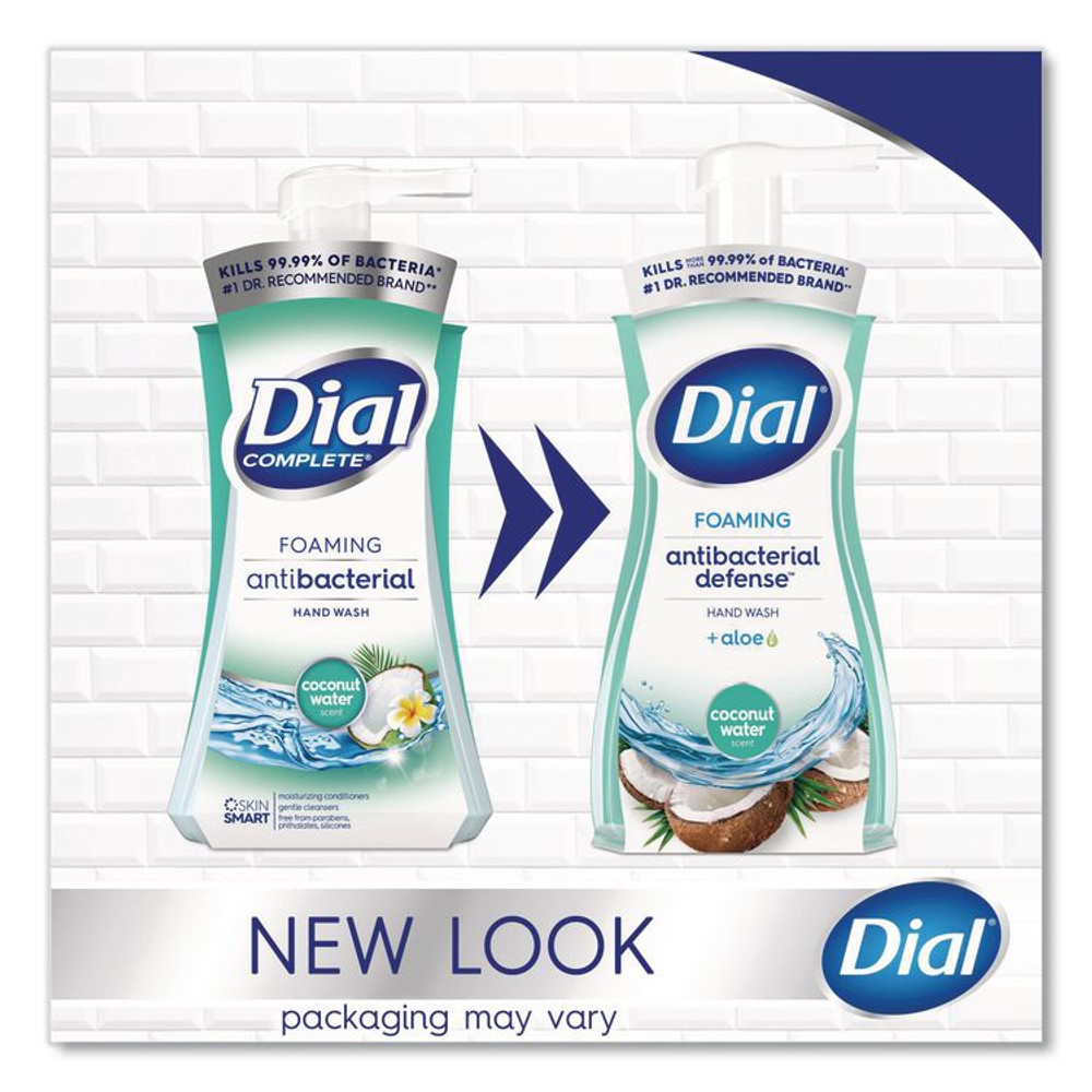 DIAL PROFESSIONAL 34715 Antibacterial Foaming Hand Wash, Coconut Water Scent, 10 oz, 8/Carton