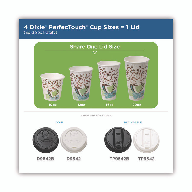 GEORGIA PACIFIC Dixie® 5320CDPK PerfecTouch Paper Hot Cups, 20 oz, Coffee Haze Design, 25/Pack