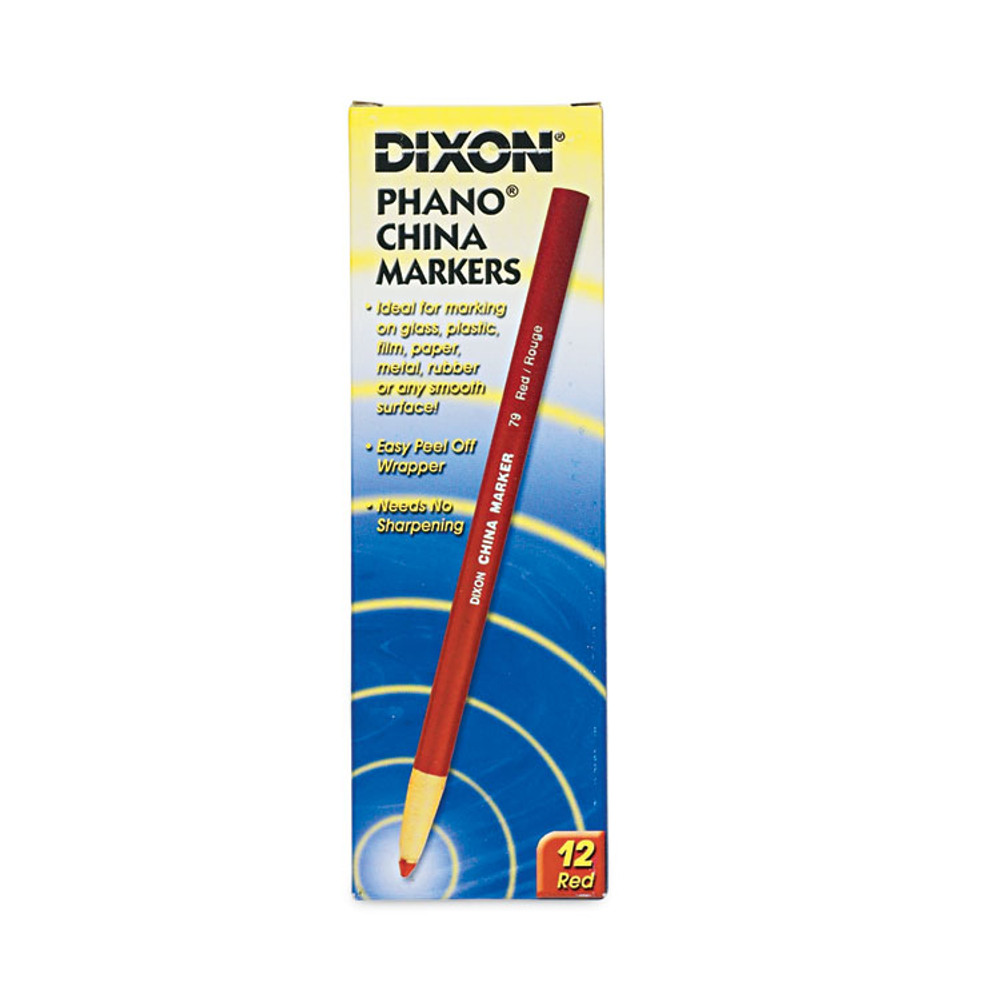 DIXON TICONDEROGA CO. 00079 China Marker, Red, Dozen