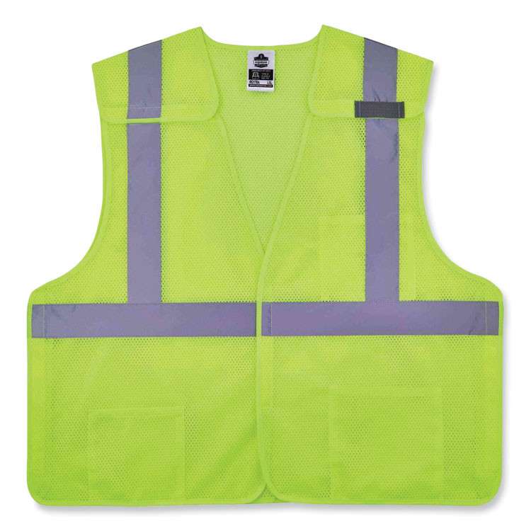TENACIOUS HOLDINGS, INC. ergodyne® 21525 GloWear 8217BA Class 2 Breakaway Mesh Vest, Polyester, Large/X-Large, Lime