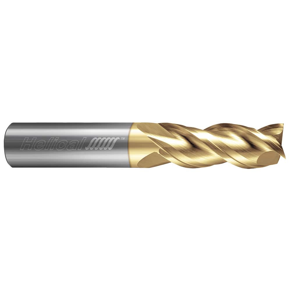 Helical Solutions 48076 Square End Mill: 1/4" Dia, 3/8" LOC, 3 Flutes, Solid Carbide