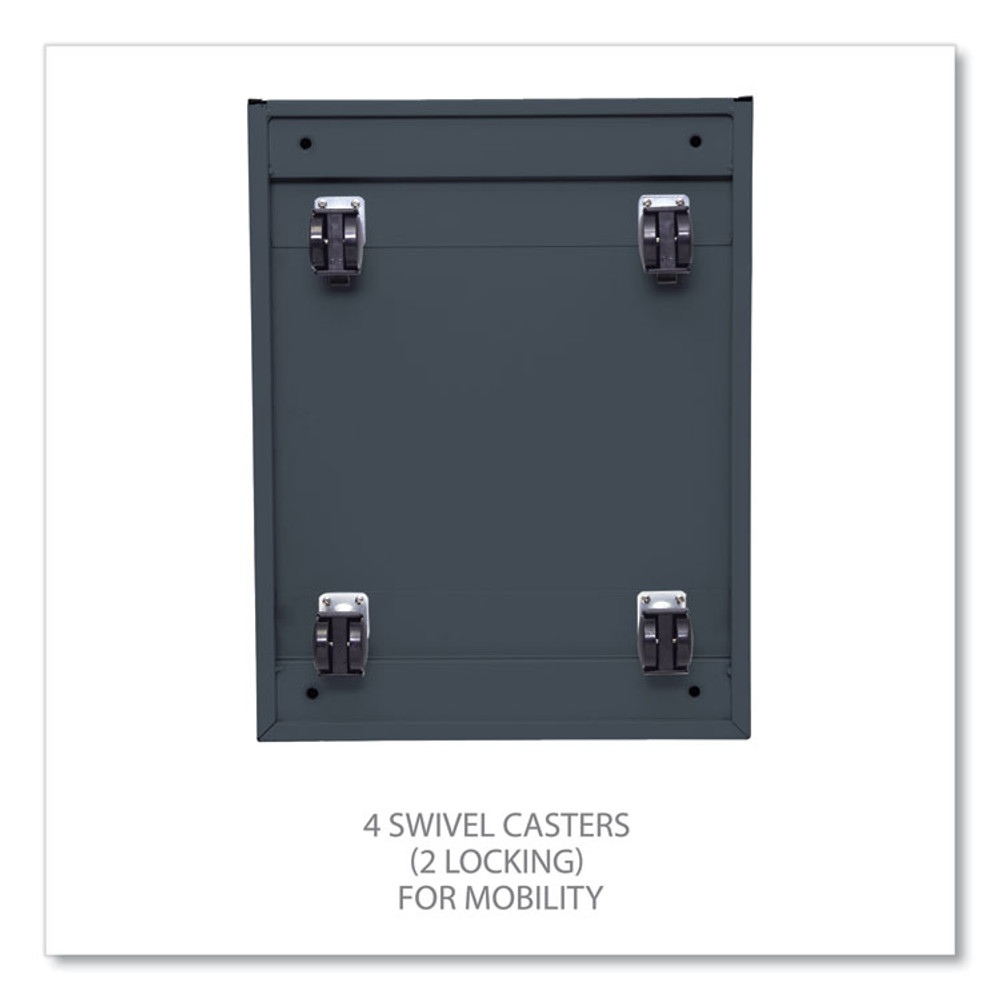 ALERA PBFFCH File Pedestal with Full-Length Pull, Left or Right, 2 Legal/Letter-Size File Drawers, Charcoal, 14.96" x 19.29" x 27.75"