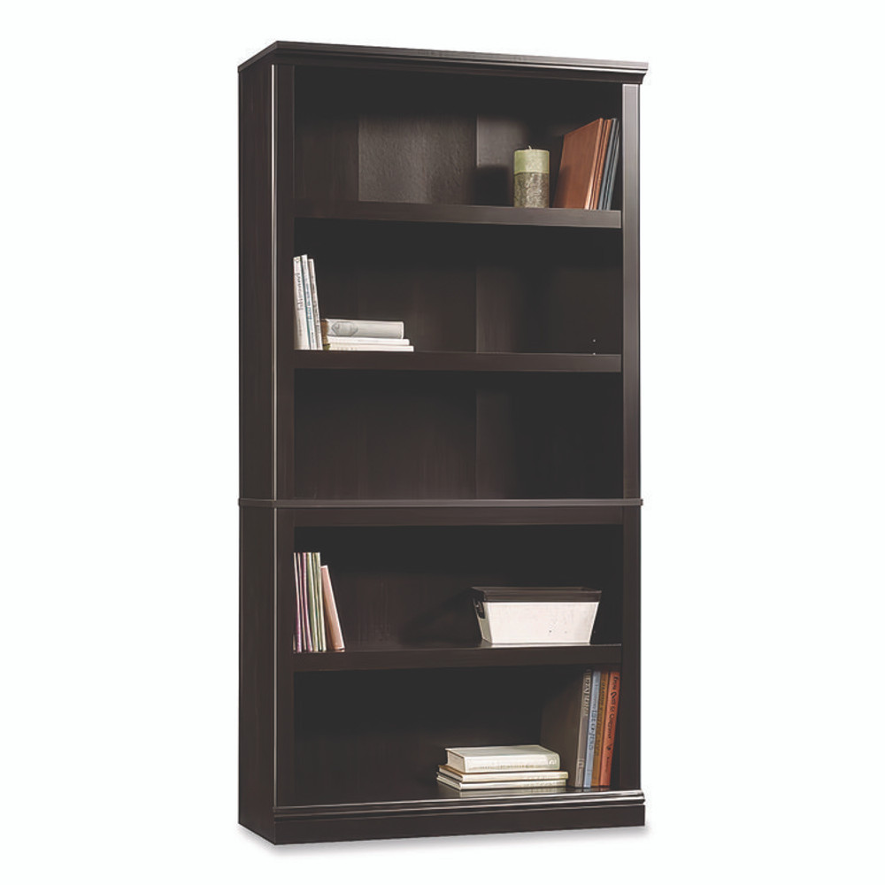 SAUDER WOODWORKING COMPANY 414235 Select Collection Bookcase, Five-Shelf, 35.27w x 13.22d x 69.76h, Estate Black