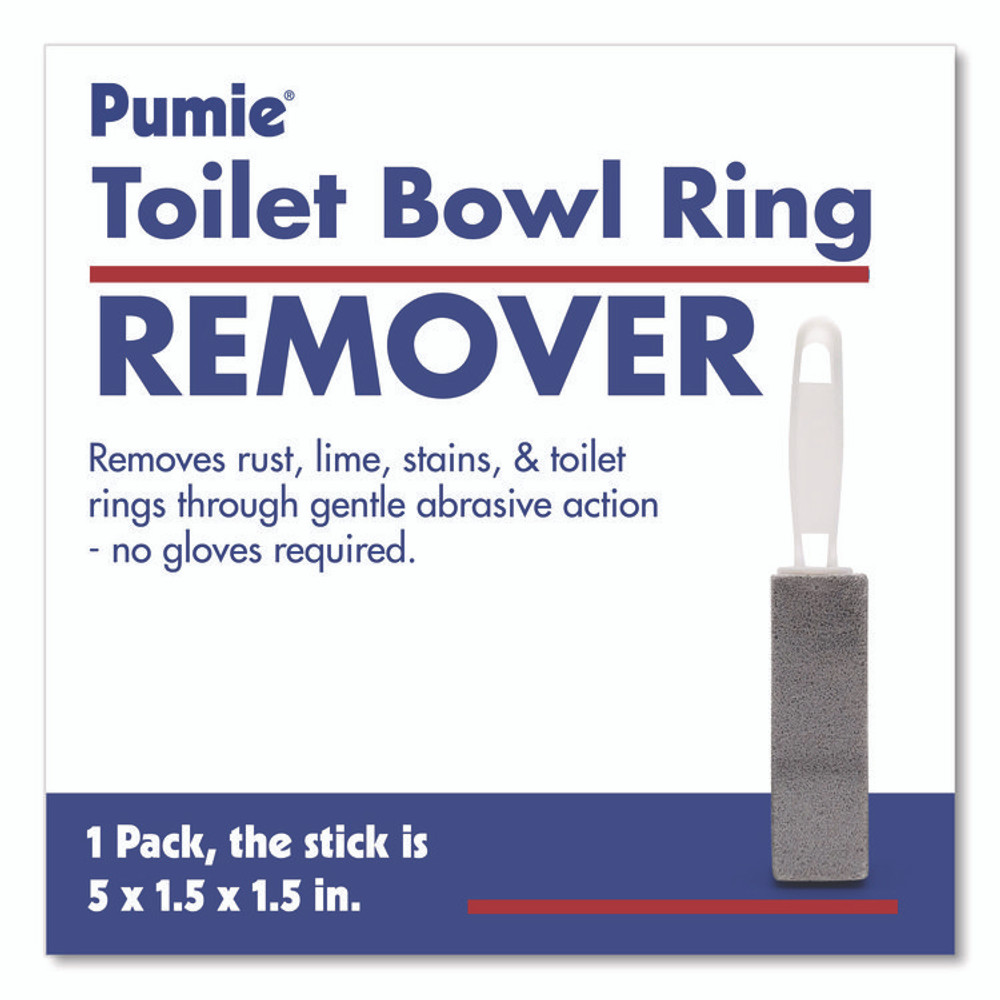 U.S. PUMICE Pumie® JAN 6 Toilet Bowl Ring Remover with Handle, 1.25 x 5, Gray, 6/Pack