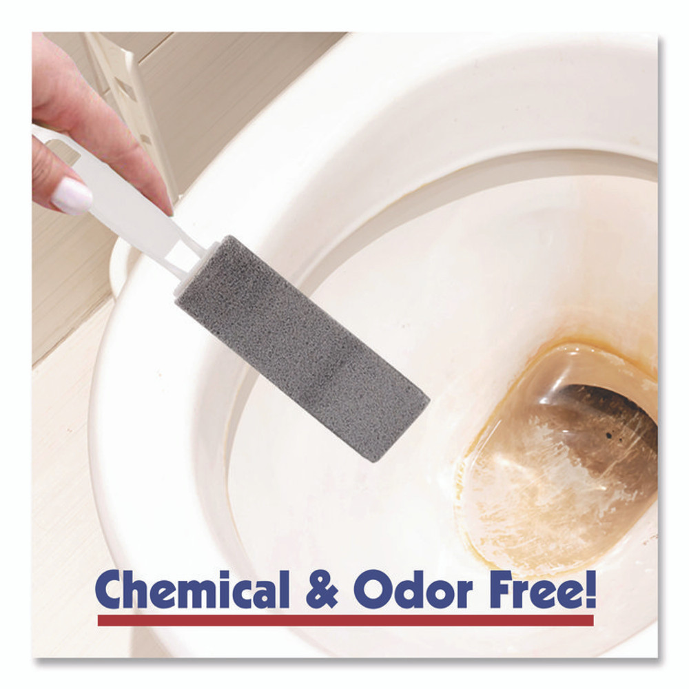 U.S. PUMICE Pumie® JAN 6 Toilet Bowl Ring Remover with Handle, 1.25 x 5, Gray, 6/Pack