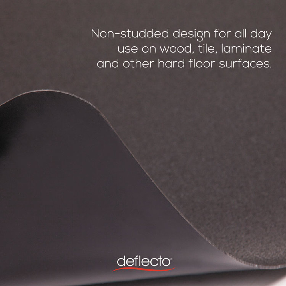 DEFLECTO CORPORATION CM21242BLK EconoMat All Day Use Chair Mat for Hard Floors, Flat Packed, 45 x 53, Black