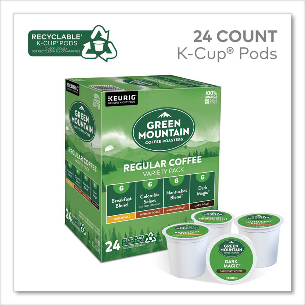 KEURIG DR PEPPER Green Mountain Coffee® 9974 Regular Variety Pack Coffee K-Cups, Assorted Flavors, 24/Box