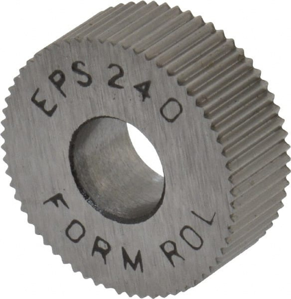 MSC EPS-240 Standard Knurl Wheel: 1/2" Dia, 90 ° Tooth Angle, 40 TPI, Straight, High Speed Steel