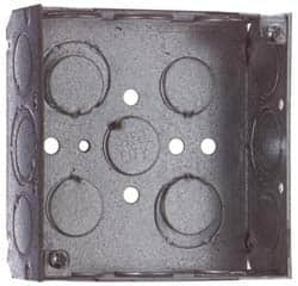 Thomas & Betts 52151VN Electrical Outlet Box: Steel, Square, 4" OAH, 4" OAW, 1-1/2" OAD, 1 Gang