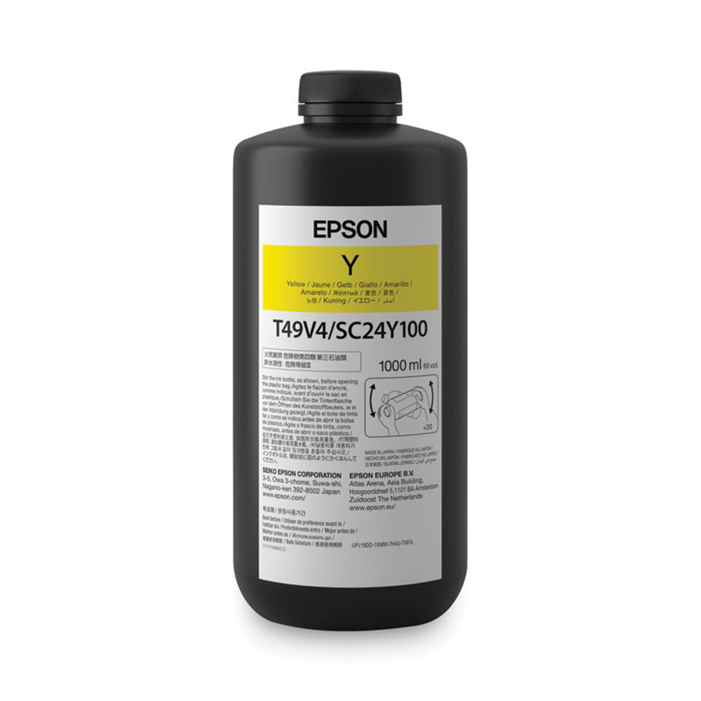 EPSON AMERICA, INC. T49V410 T49V410 (T49V) UltraChrome UV Ink, 1,000 mL, Yellow