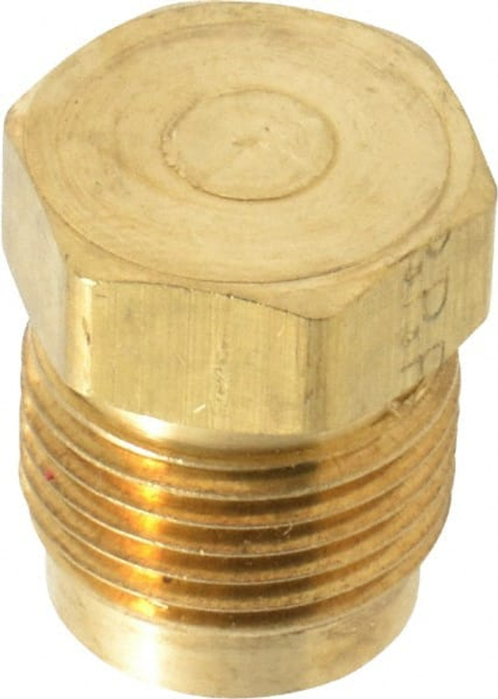 Parker 639F-8 Brass Flared Tube Plug: 1/2" Tube OD, 3/4-16 Thread, 45 ° Flared Angle