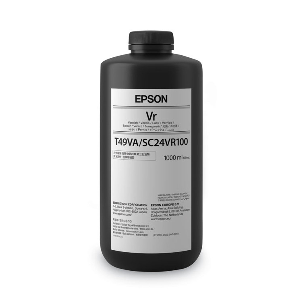 EPSON AMERICA, INC. T49VA10 T49VA10 (T49V) UltraChrome UV Ink, 1,000 mL, Varnish
