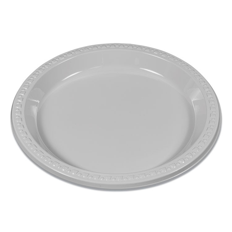 TABLEMATE PRODUCTS, CO. 9644WH Plastic Dinnerware, Plates, 9" dia, White, 500/Carton