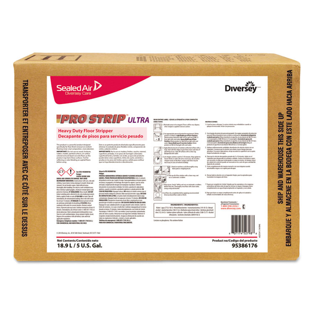 DIVERSEY 95386176 Pro Strip Ultra Heavy Duty Floor Stripper, 5 gal Box