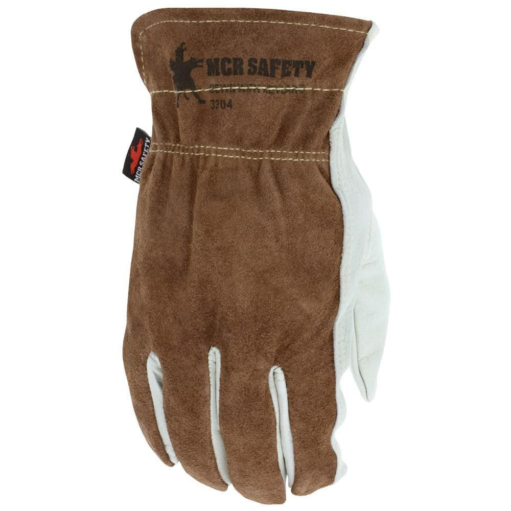 MCR Safety 3204M Gloves: Size M, Cowhide