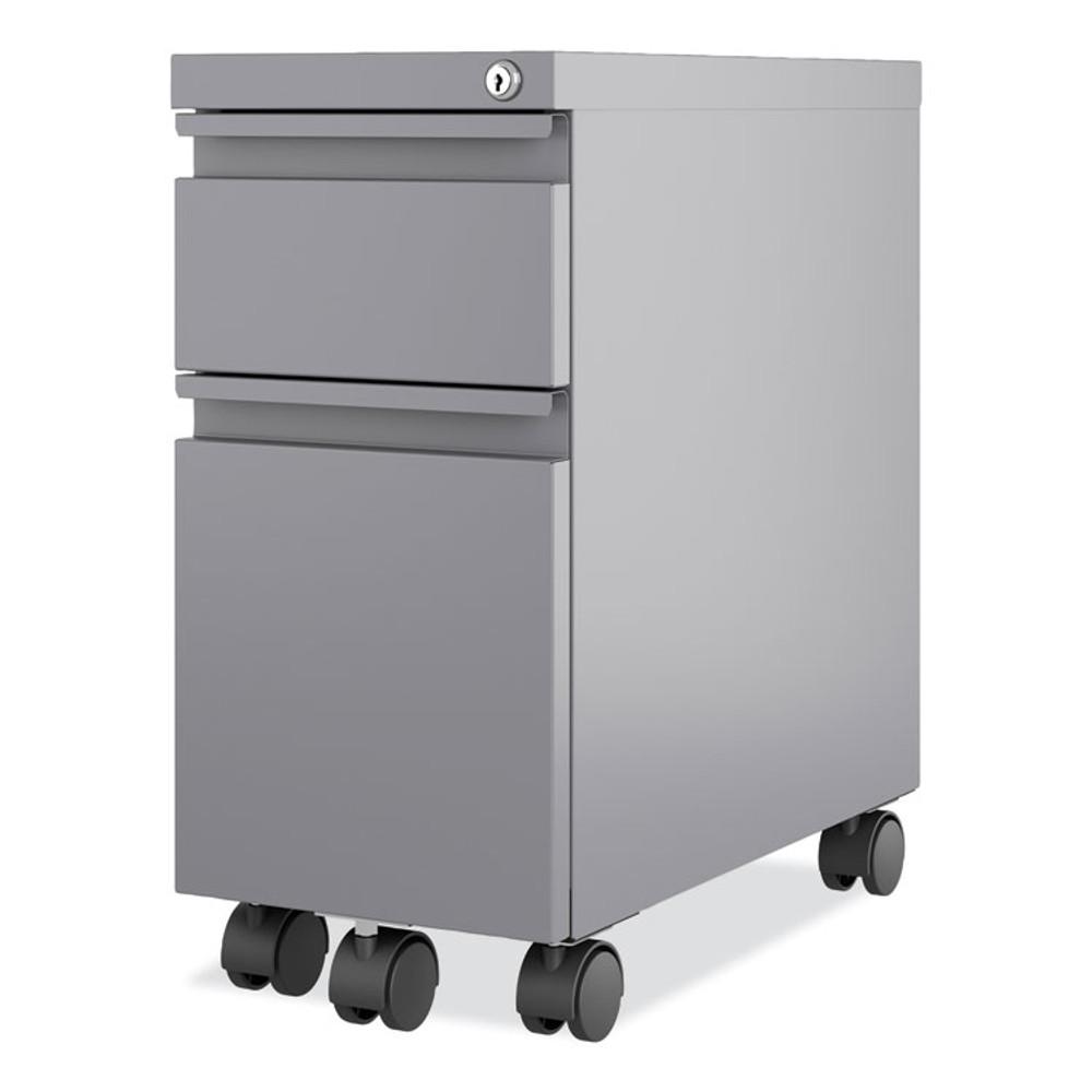 HIRSH INDUSTRIES SPACE SOLUTIONS 24044 Zip Mobile Pedestal File, 2-Drawer, Box/File, Legal/Letter, Arctic Silver, 10 x 19.88 x 21.75