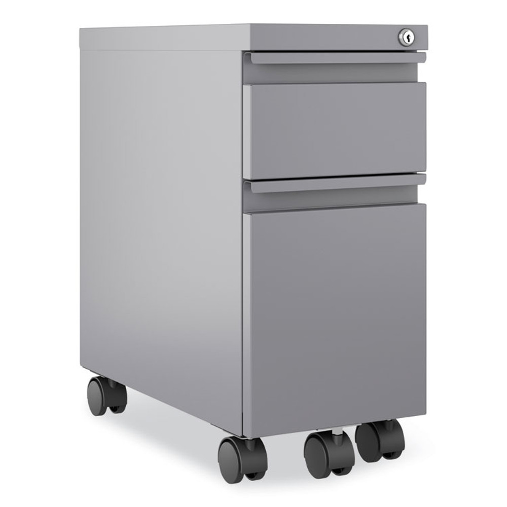HIRSH INDUSTRIES SPACE SOLUTIONS 24044 Zip Mobile Pedestal File, 2-Drawer, Box/File, Legal/Letter, Arctic Silver, 10 x 19.88 x 21.75