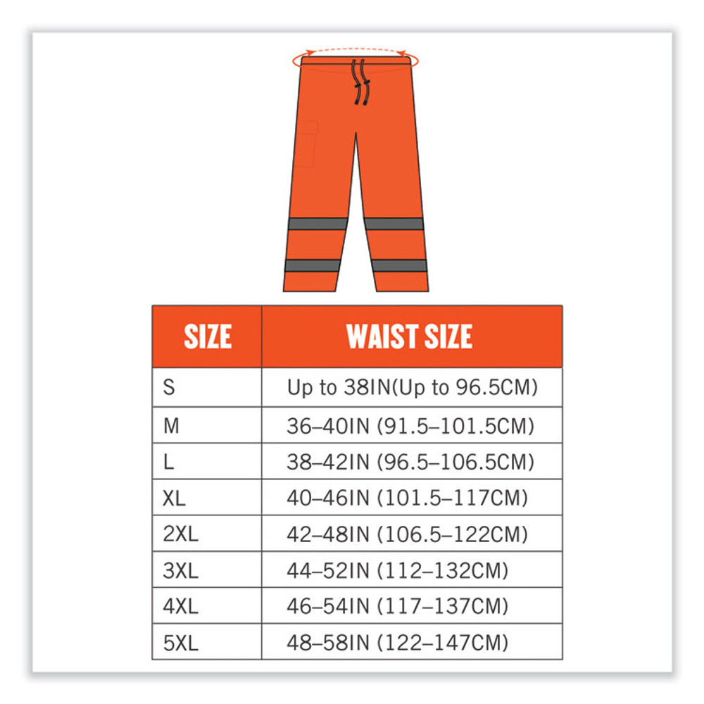 TENACIOUS HOLDINGS, INC. ergodyne® 24417 GloWear 8915 Class E Hi-Vis Rain Pants, 3X-Large, Orange