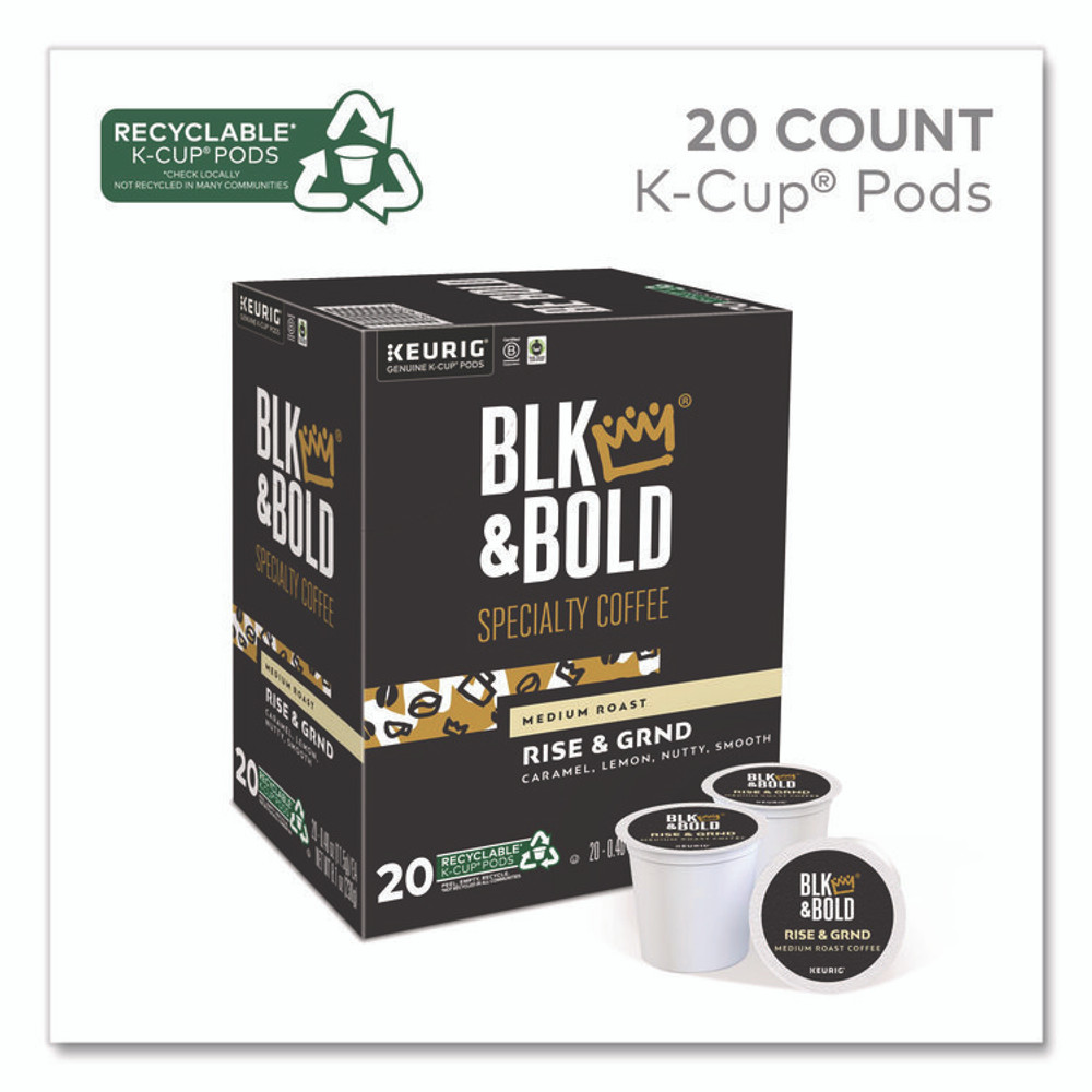 KEURIG DR PEPPER BLK & Bold® 0055 Rise and GRND K-Cups, 0.41 oz K-Cup, 20/Box