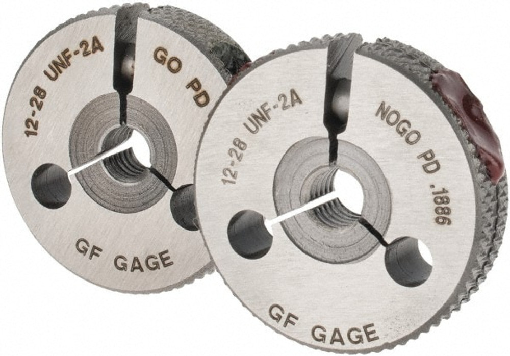 GF Gage R0216282AS Threaded Ring Gage: #12-28 Thread, UNF, Class 2A, Go & No Go