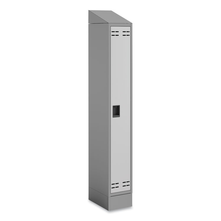 SAFCO PRODUCTS 5516GR Single Sloped Metal Locker Hood Addition, 12w x 18d x 6h, Gray