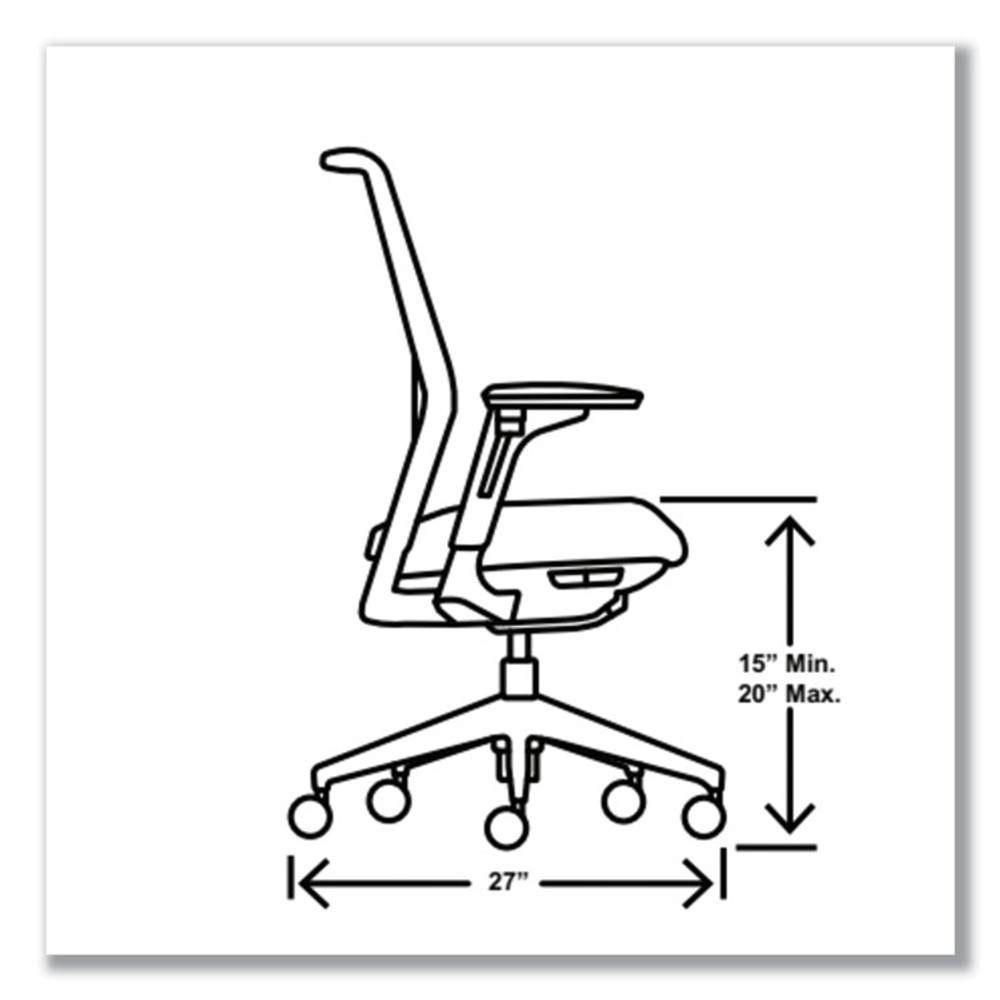 HON COMPANY CRTHSCA25LSS Cipher Mesh Back Task Chair, Supports Up to 300 lb, 15" to 20" Seat Height, Basalt Seat, Charcoal Back, Charcoal Base