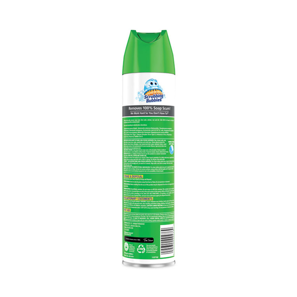 SC JOHNSON Scrubbing Bubbles® 313358 Disinfectant Restroom Cleaner II, Rain Shower Scent, 25 oz Aerosol Spray, 12/Carton