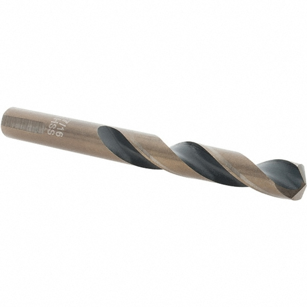 Import 20924 Mechanics Drill Bit: 7/16" Dia, 135 ° Point, High Speed Steel, Weldon Shank, Split Point