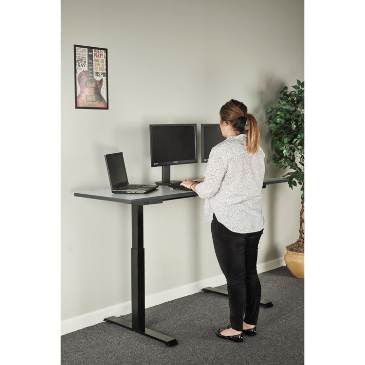 ALERA HT2SSB Alera AdaptivErgo Sit-Stand Two-Stage Electric Height-Adjustable Table Base, 48.06" x 24.35" x 27.5" to 47.2", Black