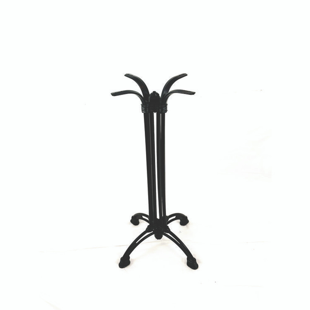 JMC FURNITURE 106P24R8 Topalit Tables, Round, 24" dia x 44"h, Teak Top, Black Iron Base/Legs