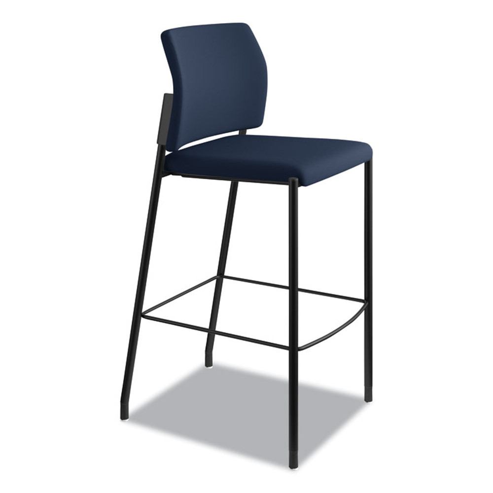 HON COMPANY SCS2NECU98B Accommodate Series Cafe Stool, Supports Up to 300 lb, 30" Seat Height, Navy Seat, Navy Back, Black Base