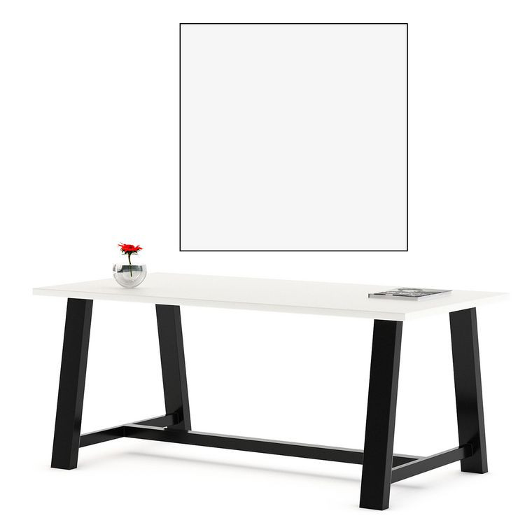 KFI STUDIOS 840031900296 Midtown Dining Table with Four Light Gray Kool Series Chairs, 36 x 72 x 30, Designer White