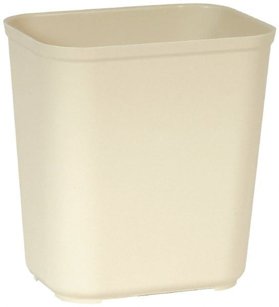 Rubbermaid FG254300BEIG Trash Can: 28 qt, Rectangle, Beige