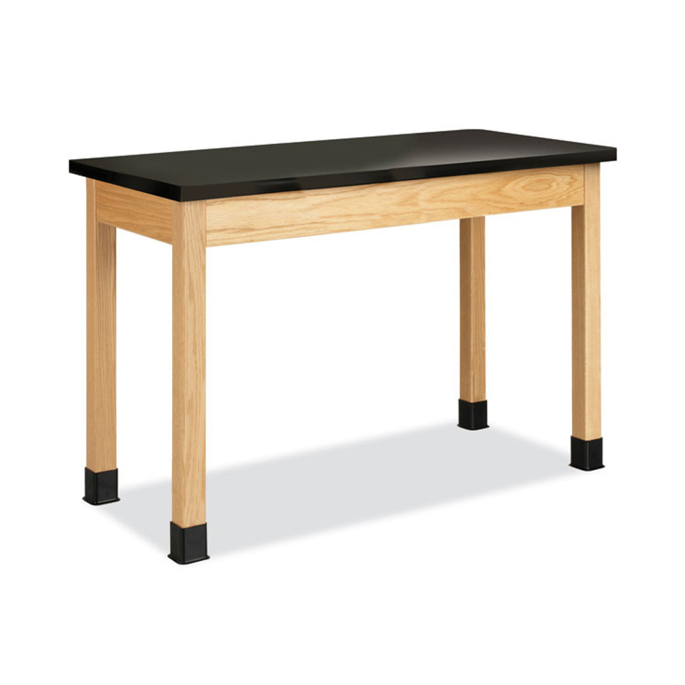 DIVERSIFIED WOODCRAFTS, INC. Spaces™ P7202BM30N Classroom Science Table, 54w x 24d x 30h, Black ChemGuard High Pressure Laminate (HPL) Top, Maple Base