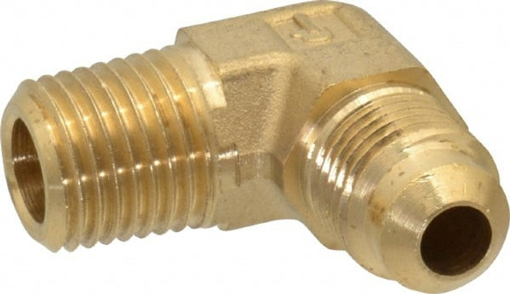 Parker 149F-5-4 Brass Flared Tube Male Elbow: 5/16" Tube OD, 1/4-18 Thread, 45 ° Flared Angle