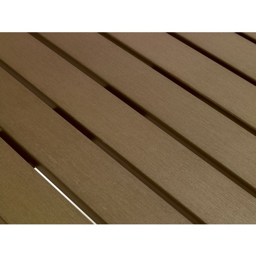KFI STUDIOS 840031918543 Eveleen Outdoor Patio Table with Four Mocha Powder-Coated Polymer Chairs, Square, 32", Mocha