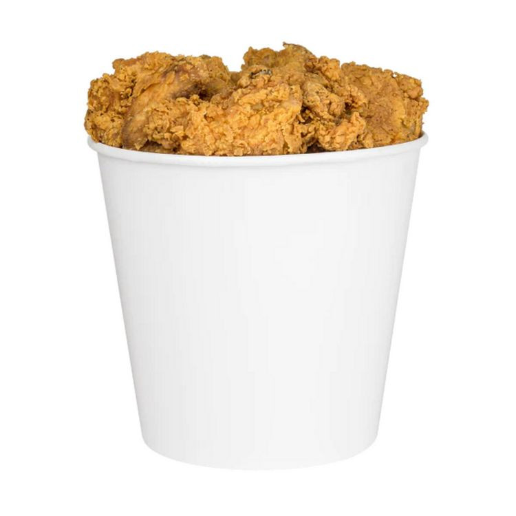 KARAT BY LOLLICUP CFB170W Food Bucket, 170 oz, 8.9" Diameter x 8.36" h, White, Paper, 150/Carton