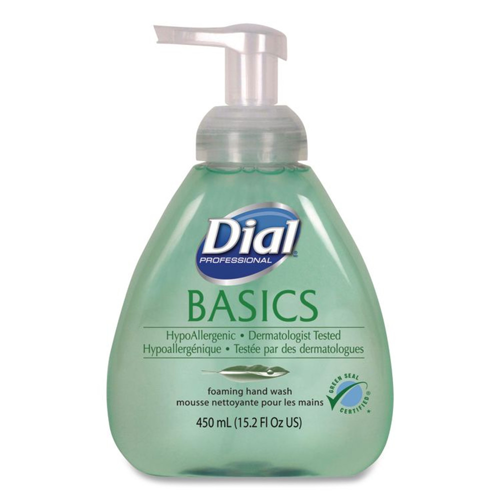 DIAL PROFESSIONAL 98609EA Basics Hypoallergenic Foaming Hand Wash, Honeysuckle Scent, 15.2 oz