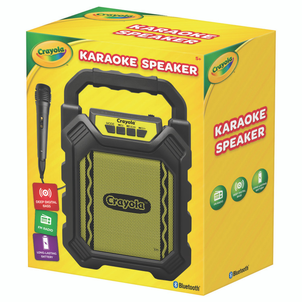 BINNEY & SMITH / CRAYOLA CBX210KM Karaoke Speaker, Bluetooth, Black/Yellow