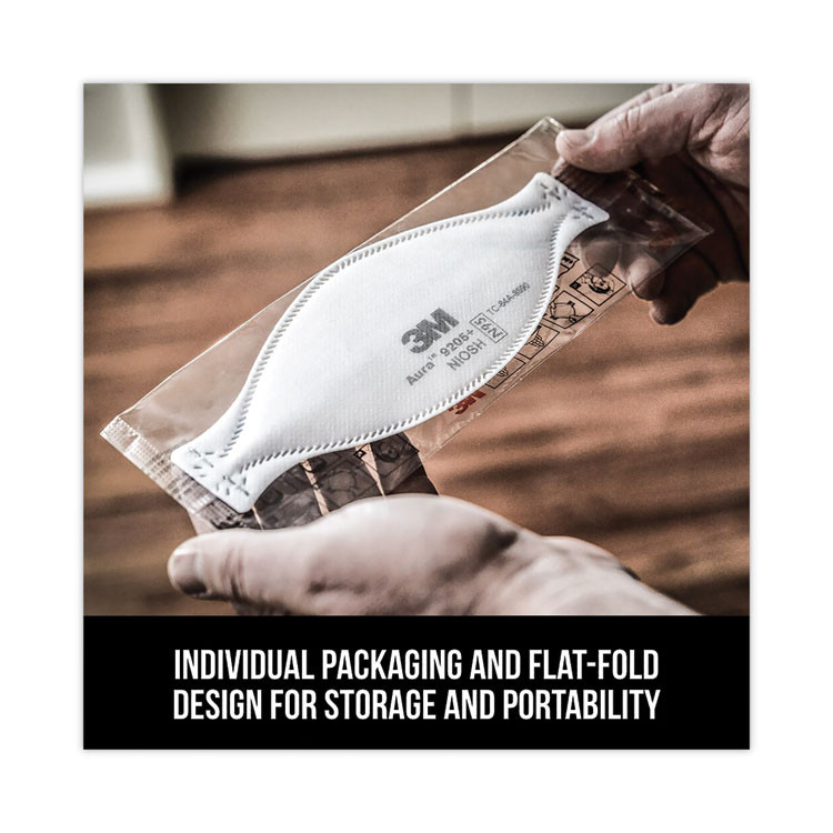 3M/COMMERCIAL TAPE DIV. 9205PH20DC Aura Particulate Respirator 9205+, N95, One Size Fits All, 20/Pack