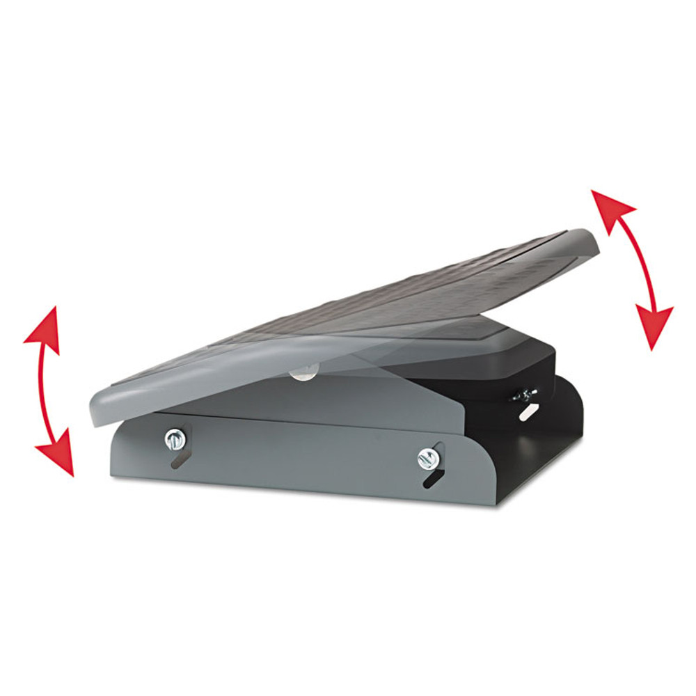 3M/COMMERCIAL TAPE DIV. FR330 Adjustable Height/Tilt Footrest, Nonskid Platform, 18w x 13d x 4 to 4.75h, Charcoal Gray