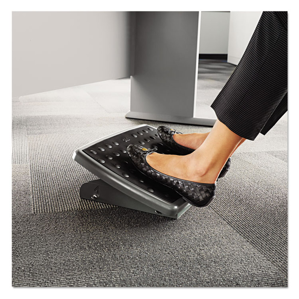 3M/COMMERCIAL TAPE DIV. FR330 Adjustable Height/Tilt Footrest, Nonskid Platform, 18w x 13d x 4 to 4.75h, Charcoal Gray