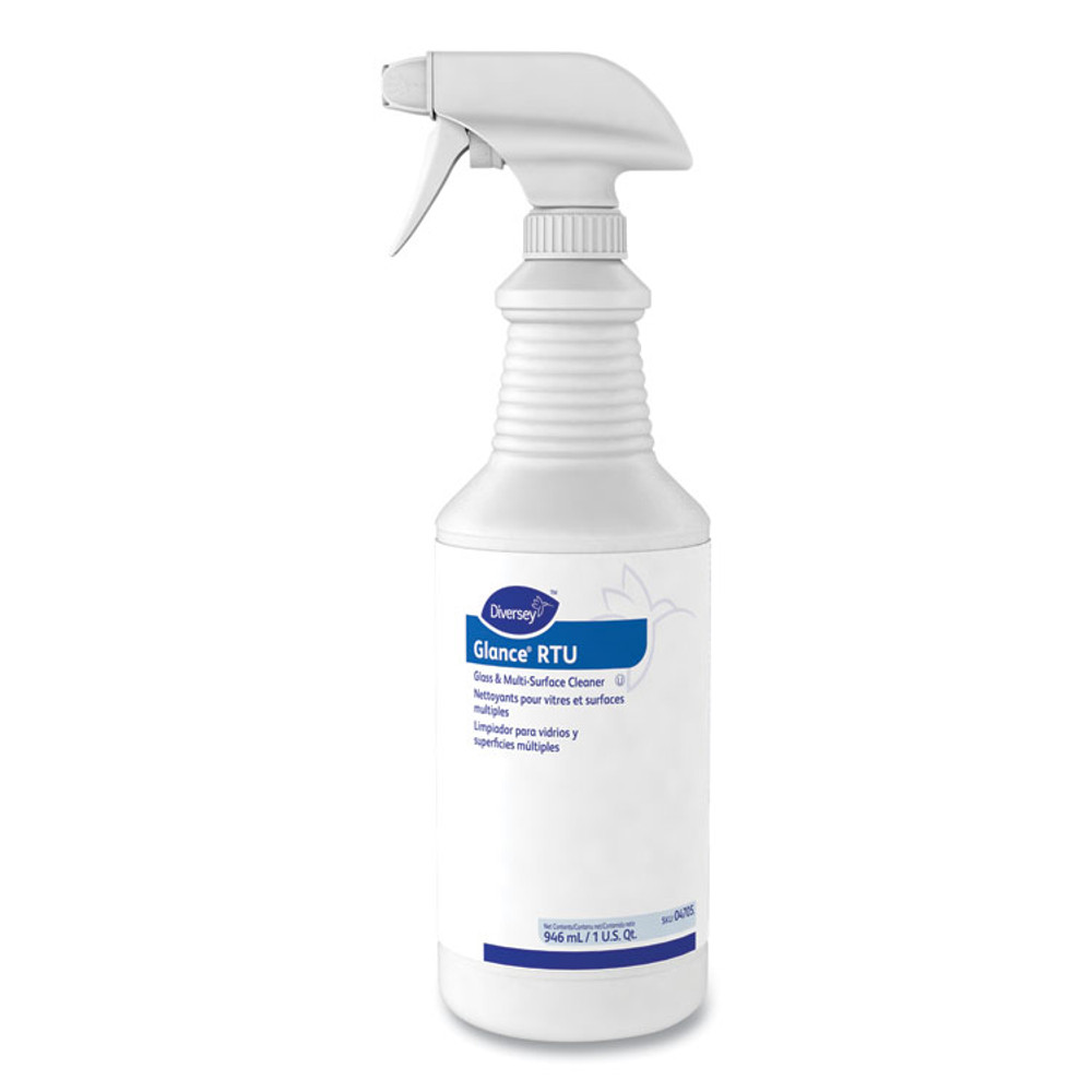 DIVERSEY 04705 Glance Glass and Multi-Surface Cleaner, Original, 32 oz Spray Bottle, 12/Carton