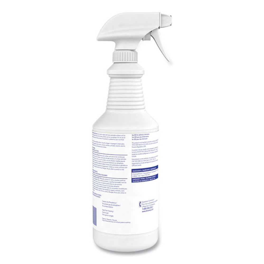 DIVERSEY 04705 Glance Glass and Multi-Surface Cleaner, Original, 12 Capped 32 oz Bottles and One Trigger Sprayer, 12/Carton
