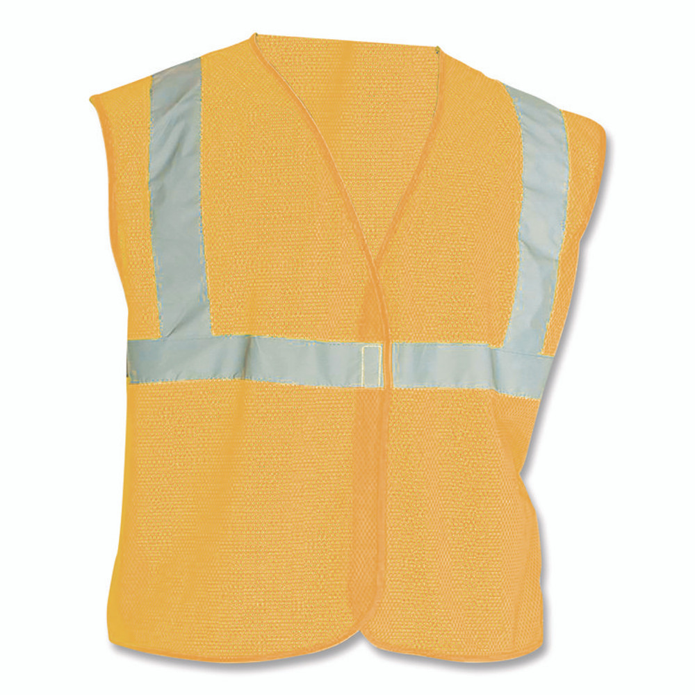 PROTECTIVE INDUSTRIAL PRODUCTS INC PIP 302MVGORL ANSI Class 2 Hook and Loop Safety Vest, Large, Hi-Viz Orange