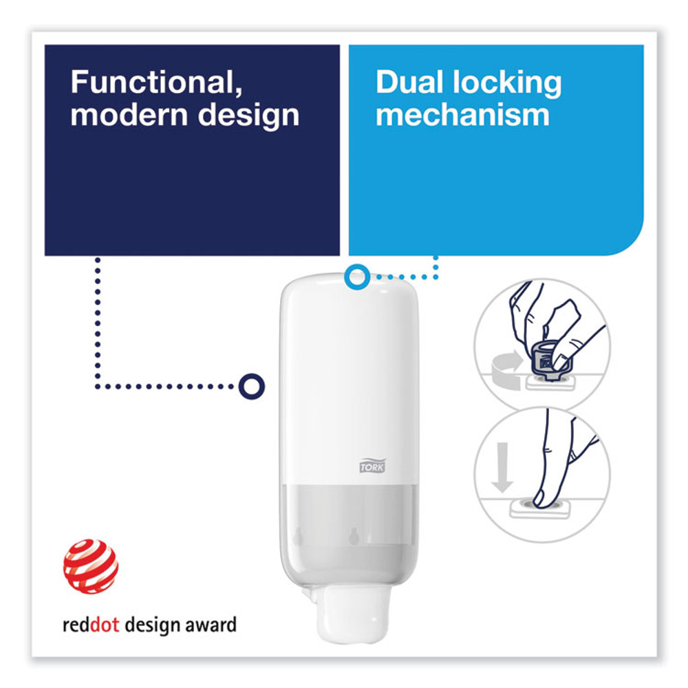 SCA TISSUE Tork® 571501 Foam Skincare Manual Dispenser, 1 L Bottle; 33 oz Bottle, 4.45 x 4.13 x 11.26, White, 4/Carton
