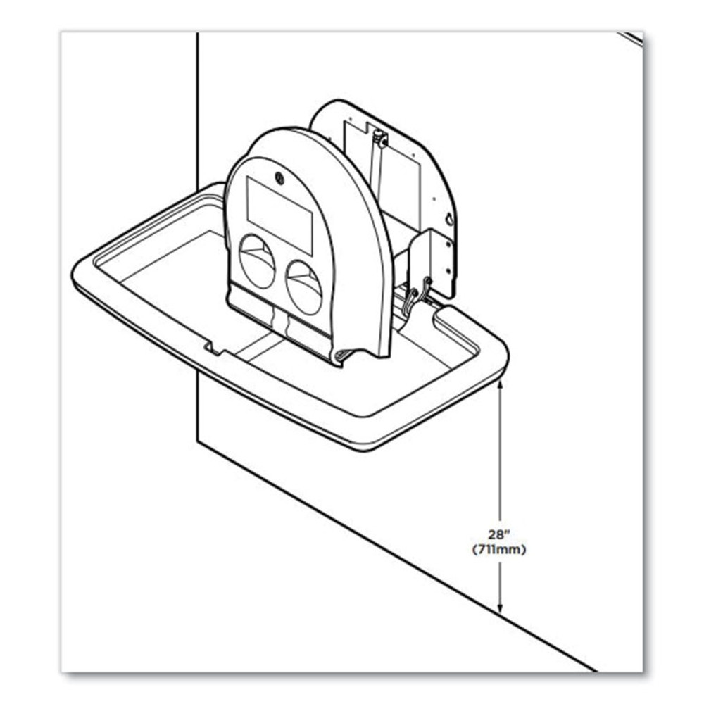 BOBRICK WASHROOM Koala Kare® KB30001 Baby Changing Station, Wall Horizontal Mount, 36.5 x 21.25, Gray