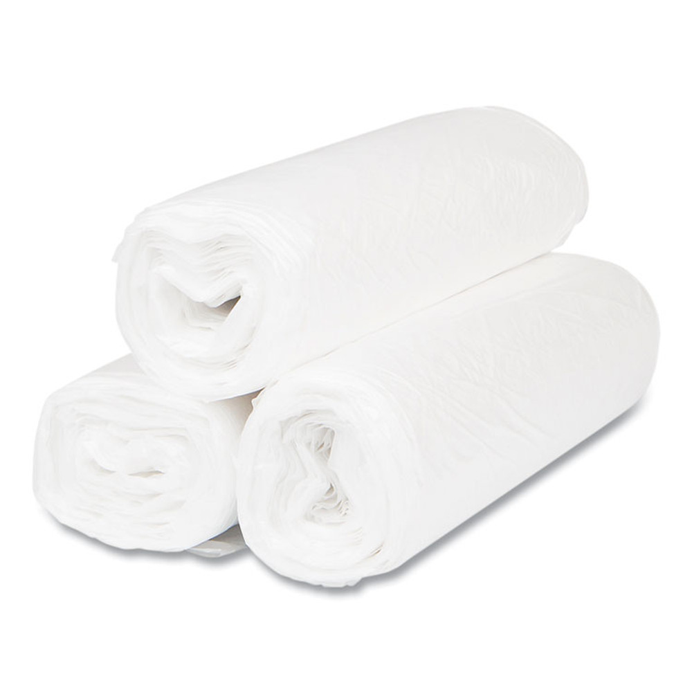 INTEGRATED BAGGING SYSTEMS Inteplast Group S334011N High-Density Commercial Can Liners, 33 gal, 11 mic, 33" x 40", Clear, Interleaved Roll, 25 Bags/Roll, 20 Rolls/Carton